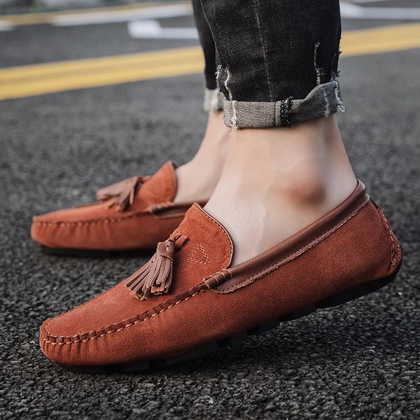 men's shoes 2019 italian style fashion men shoes slip on fashion cow suede leather formal loafers tassel party, Black
men's shoes 2019 italian style fashion men shoes slip on fashion cow suede leather formal loafers tassel party, Black