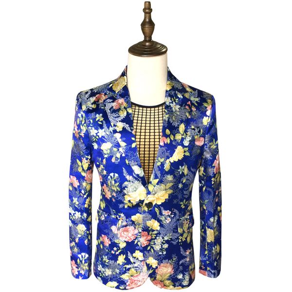 hip hop style unique design male multicolor flower printing blazer coats personalized men's party funny large size suit jackets, White;black
hip hop style unique design male multicolor flower printing blazer coats personalized men's party funny large size suit jackets, White;black