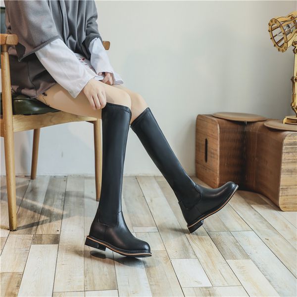 women's winter high boots clogs platform shoes round toe bootee woman 2019 lace up low heels booties over-the-knee rubber, Black
women's winter high boots clogs platform shoes round toe bootee woman 2019 lace up low heels booties over-the-knee rubber, Black