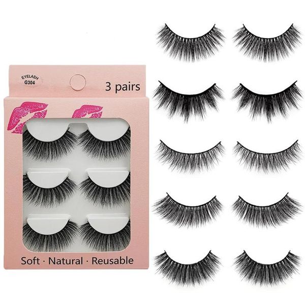 3 pairs 3d long false eyelashes makeup natural fake thick black eye lashes natural faux mink lashes eyelashes extension
3 pairs 3d long false eyelashes makeup natural fake thick black eye lashes natural faux mink lashes eyelashes extension