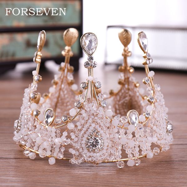 crystal queen diadem round big crown bride headdress luxurious princess bride crystal wedding crown diadem gold tiaras, Golden;white
crystal queen diadem round big crown bride headdress luxurious princess bride crystal wedding crown diadem gold tiaras, Golden;white