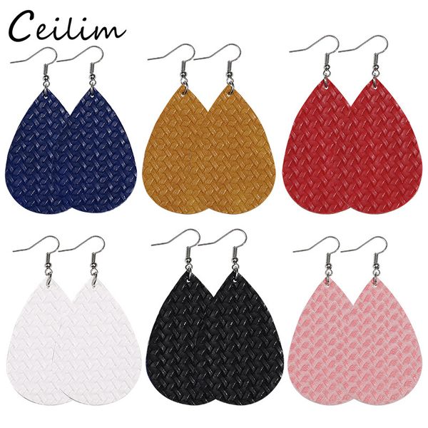 fashion pu leather teardrop earrings for women designer waterdrop woven pattern dangle earrings jewelry christmas gifts wholesale, Golden
fashion pu leather teardrop earrings for women designer waterdrop woven pattern dangle earrings jewelry christmas gifts wholesale, Golden