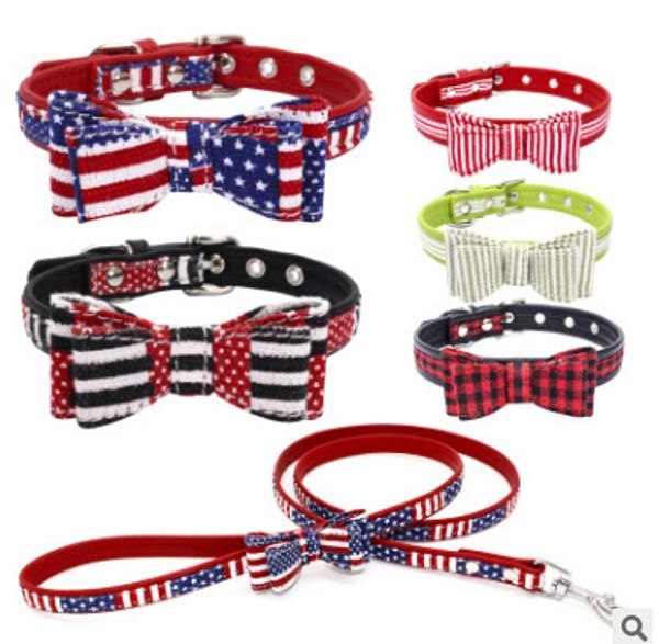 stripe bow tie dog collar leashes double layer fabric pet cat bowknot necklace with traction rope microfiber puppy teddy collars
stripe bow tie dog collar leashes double layer fabric pet cat bowknot necklace with traction rope microfiber puppy teddy collars
