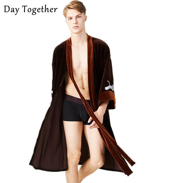 men winter velvet warm bath robe women kimono long-sleeved soft thick bathrobe couple nightgown sleepwear, Black;brown
men winter velvet warm bath robe women kimono long-sleeved soft thick bathrobe couple nightgown sleepwear, Black;brown