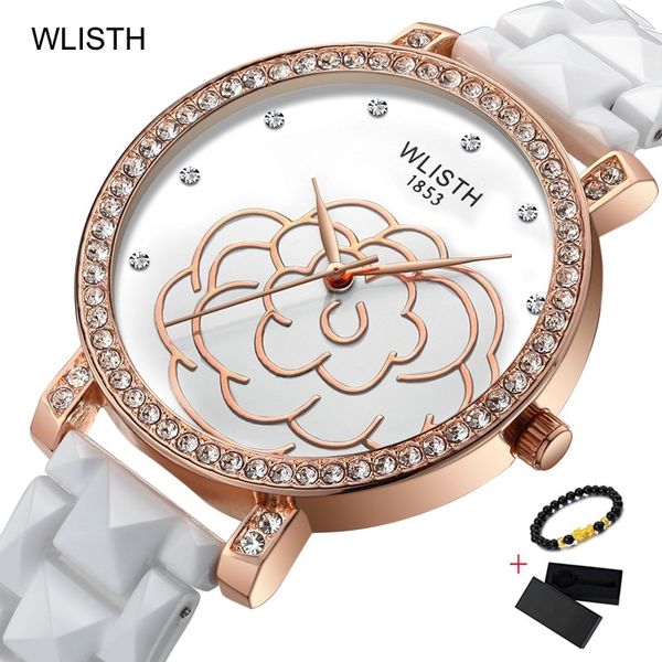 wlisth ceramic women bracelet watch rose flower ladies quartz watch woman wristwatch female clock luxury girl 2019, Slivery;brown
wlisth ceramic women bracelet watch rose flower ladies quartz watch woman wristwatch female clock luxury girl 2019, Slivery;brown