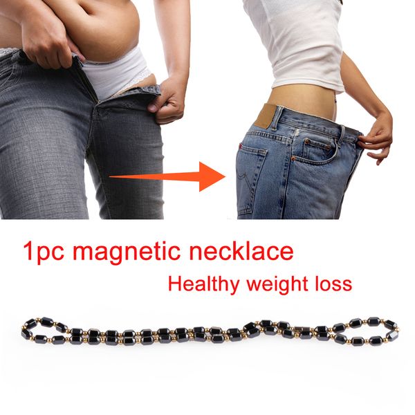 

for lose weight weight loss slimming chain necklace magnetic necklace hematite acupoint massage health therapy jewelry, Silver