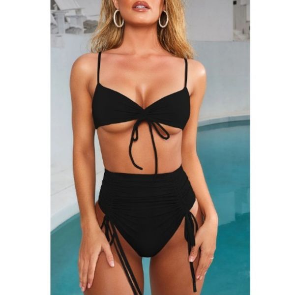 solid maxi ruched slim bikini set high waist swimsuit woman tummy control wimwear female vintage bather beach bathing suits 2019, White;black
solid maxi ruched slim bikini set high waist swimsuit woman tummy control wimwear female vintage bather beach bathing suits 2019, White;black