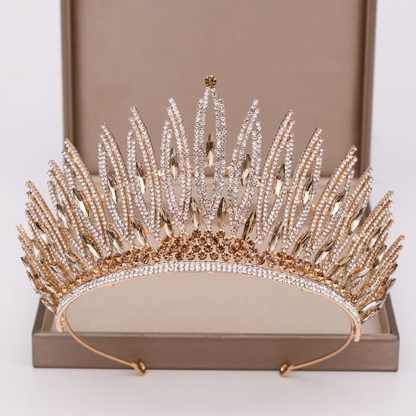 luxurious rhinestone crystal gold wedding big crown queen bridal tiara women beauty pageant bridal hair jewelry accessories gift, Golden;white
luxurious rhinestone crystal gold wedding big crown queen bridal tiara women beauty pageant bridal hair jewelry accessories gift, Golden;white