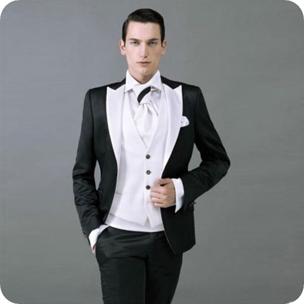 White Men Suits for Wedding Man Suits Groom Tuxedo Black Peaked Lapel 3Piece Slim Fit Groomsmen Blazers Gentle Costume Homme Evening Party
White Men Suits for Wedding Man Suits Groom Tuxedo Black Peaked Lapel 3Piece Slim Fit Groomsmen Blazers Gentle Costume Homme Evening Party