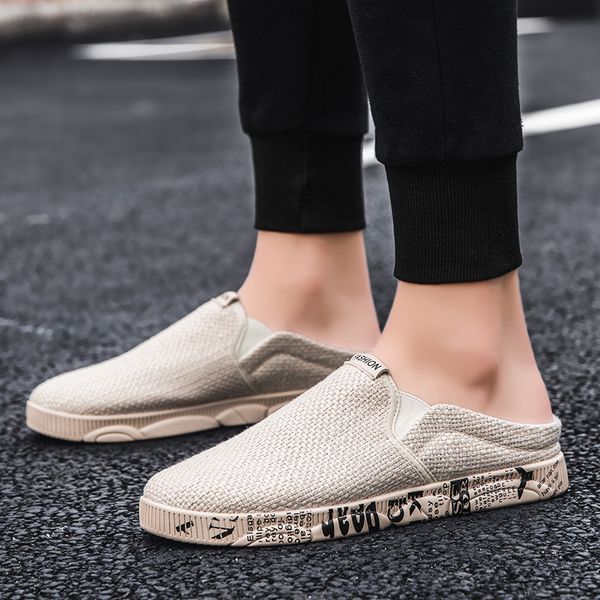 spring and summer linen casual shoes half slippers trend men's shoes comfortable lightweight breathable mesh, Black
spring and summer linen casual shoes half slippers trend men's shoes comfortable lightweight breathable mesh, Black