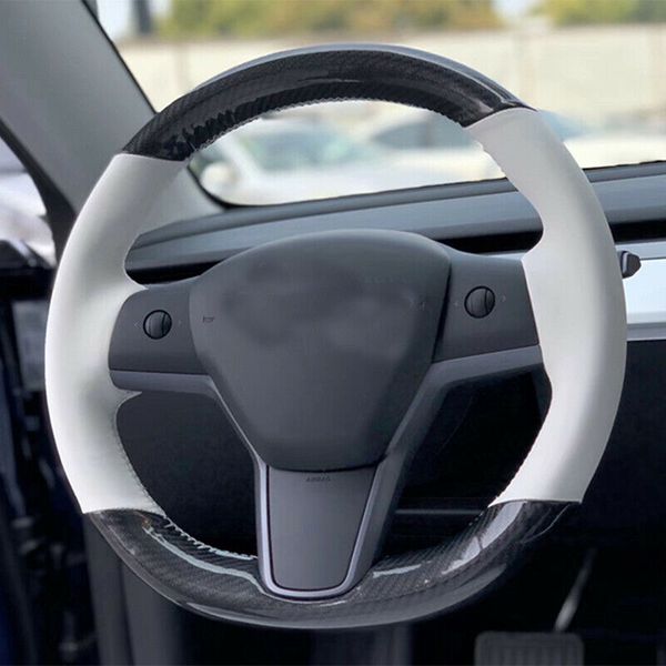 hand seam carbon fiber white leather diy car steering wheel cover for tesla model 3 2017-2020
hand seam carbon fiber white leather diy car steering wheel cover for tesla model 3 2017-2020