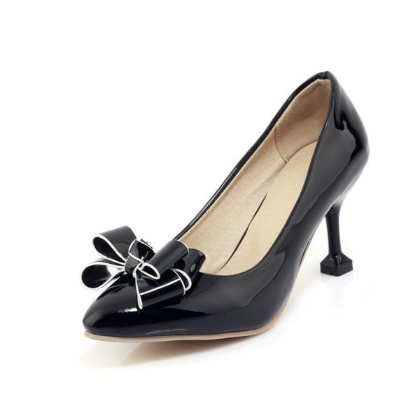 elegant butterfly-knot strange thin high heels ladies shoes slip on party dress work wedding shoes women pumps, Black
elegant butterfly-knot strange thin high heels ladies shoes slip on party dress work wedding shoes women pumps, Black