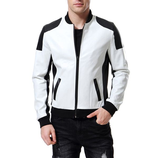 men's fur & faux solid color mens leather jackets long sleeve plus size outerwear stand collar males with zipper, Black
men's fur & faux solid color mens leather jackets long sleeve plus size outerwear stand collar males with zipper, Black