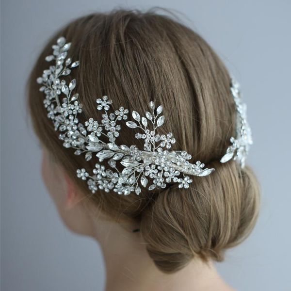 crystal bridal headpiece floral wedding hair vine clip party prom hair jewelry brides accessories, Golden;white
crystal bridal headpiece floral wedding hair vine clip party prom hair jewelry brides accessories, Golden;white