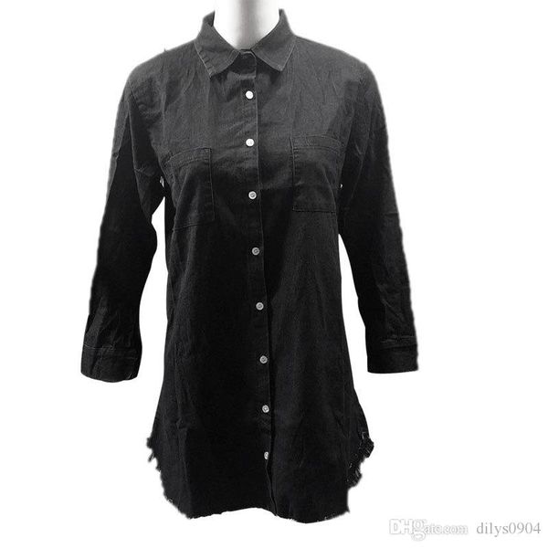 fashion fringed jeans blouse autumn new european and american foreign trade women's wear long sleeves pure color cotton fashion hand gr, White
fashion fringed jeans blouse autumn new european and american foreign trade women's wear long sleeves pure color cotton fashion hand gr, White