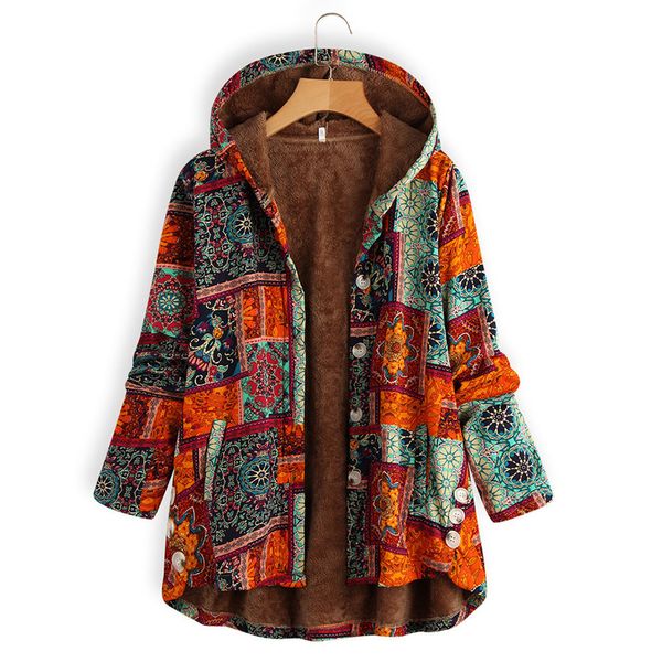 women winter coat casual floral print hooded button cotton warm plus size coat vintage pocket thick outwear parka feminina #3f, Black
women winter coat casual floral print hooded button cotton warm plus size coat vintage pocket thick outwear parka feminina #3f, Black