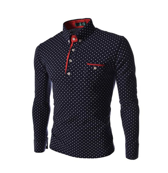 spring mens polka dot shirts lapel neck casual male tshirts long sleeve simple daily homme clothing with pocket, White;black
spring mens polka dot shirts lapel neck casual male tshirts long sleeve simple daily homme clothing with pocket, White;black