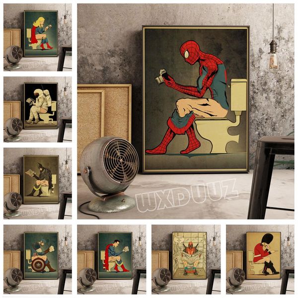 funny superhero poster toilet decorative poster and print wall picture decoration kids room decor art decor canvas painting k262
funny superhero poster toilet decorative poster and print wall picture decoration kids room decor art decor canvas painting k262