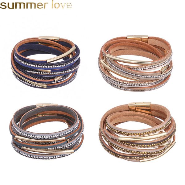 vintage multi layers leather bracelets crystal charm bracelet with copper tube for women vintage leather bracelets & bangle wrap wide design, Golden;silver
vintage multi layers leather bracelets crystal charm bracelet with copper tube for women vintage leather bracelets & bangle wrap wide design, Golden;silver