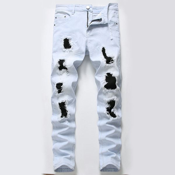 moruancle hi street destroyed jeans with patches mens stretch ripped denim pants trousers holes distressed torn jeans size 28-42, Blue
moruancle hi street destroyed jeans with patches mens stretch ripped denim pants trousers holes distressed torn jeans size 28-42, Blue