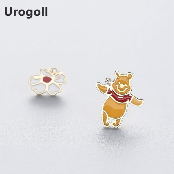 genuine s925 sterling silver fine jewelry cute little bear & flower stud earrings for women anniversary silver 925 jewelry gifts, Golden;silver
genuine s925 sterling silver fine jewelry cute little bear & flower stud earrings for women anniversary silver 925 jewelry gifts, Golden;silver