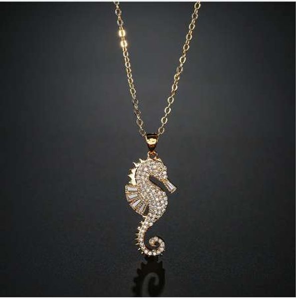 newbuy copper seahorse pendant necklace for elegant women clear cubic zirconia inlay female party jewelry, Silver
newbuy copper seahorse pendant necklace for elegant women clear cubic zirconia inlay female party jewelry, Silver