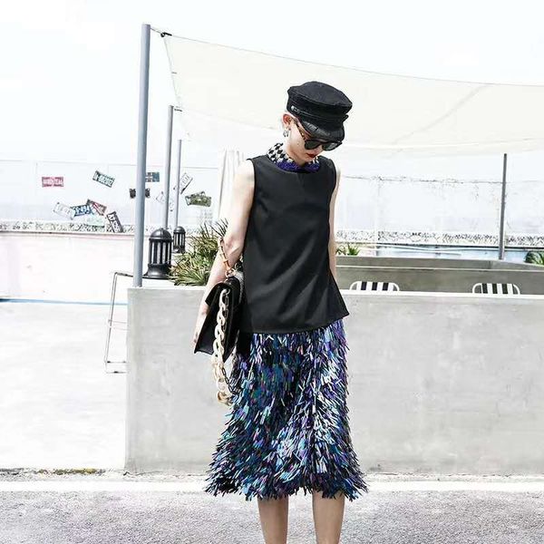 2019 new-coming spring and summer sequins skirts fashion beading empire club skirts, Black
2019 new-coming spring and summer sequins skirts fashion beading empire club skirts, Black
