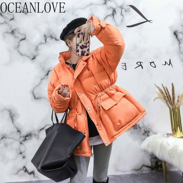 oceanlove solid stand collar warm winter jacket 2019 single breasted pleated fashion women coat thick slim parkas vintage 13157, Black
oceanlove solid stand collar warm winter jacket 2019 single breasted pleated fashion women coat thick slim parkas vintage 13157, Black