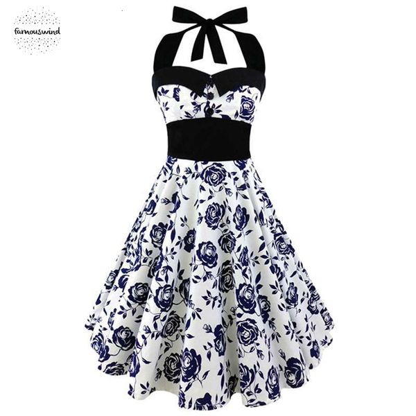 sale halter dress floral women sleeveless summer print femme floral elegant vintage dresses party dress designer clothes, Black;gray
sale halter dress floral women sleeveless summer print femme floral elegant vintage dresses party dress designer clothes, Black;gray