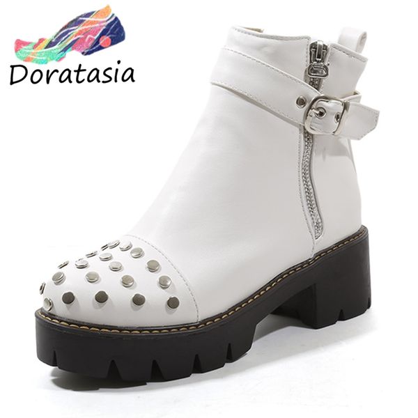 doratasia large size 34-43 cool girls rivet ankle boots women high heel platform belt buckle shoes woman zipper women's shoes, Black
doratasia large size 34-43 cool girls rivet ankle boots women high heel platform belt buckle shoes woman zipper women's shoes, Black