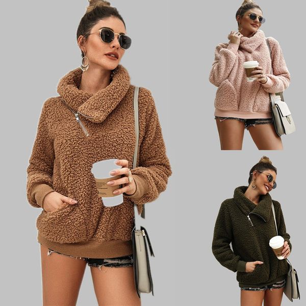 autumn 2019 style american cross-border foreign trade women's wear high collar solid color padded single room jacket fleece sweater, Black
autumn 2019 style american cross-border foreign trade women's wear high collar solid color padded single room jacket fleece sweater, Black