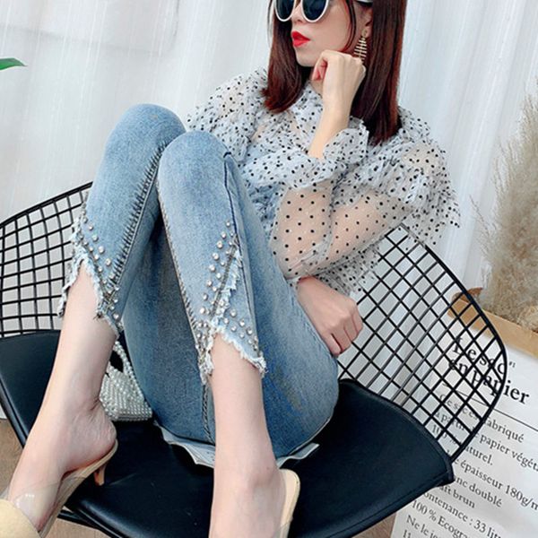 new nice spring summer womens denim jeans tassels hairs diamond beaded jeans feminino capris pencil pants denim trousers nz09, Blue
new nice spring summer womens denim jeans tassels hairs diamond beaded jeans feminino capris pencil pants denim trousers nz09, Blue