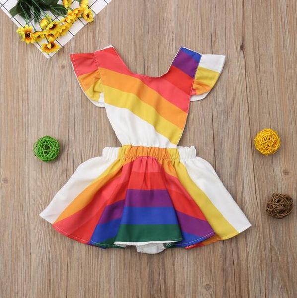 2019 new spring summer baby girl rainbow romper dress striped dress ruffle sleeve party dresses romper, Blue
2019 new spring summer baby girl rainbow romper dress striped dress ruffle sleeve party dresses romper, Blue