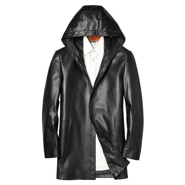 2019 fashion medium long hooded sheepskin jacket men casual leather genuine overcoat spring popular leather sheepskin clothing, Black
2019 fashion medium long hooded sheepskin jacket men casual leather genuine overcoat spring popular leather sheepskin clothing, Black