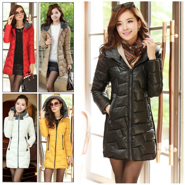 2018 women winter warm slim zip down parka coat hooded long jacket new parkas new, Black
2018 women winter warm slim zip down parka coat hooded long jacket new parkas new, Black
