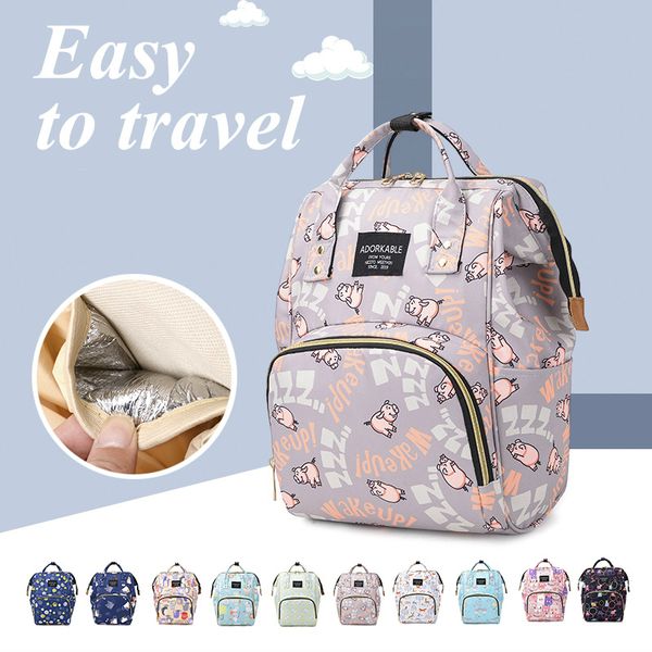 Cartoon Cute Mummy Bag Large-capacity Multi-function Baby Mummy Travel Bag Double Handle Mother Baby Shoulder