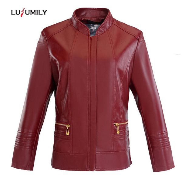 lusumily autumn women pu leather jacket stand collar long sleeve faux soft leather coats motorcycle zipper slim jacket outerwear, Black
lusumily autumn women pu leather jacket stand collar long sleeve faux soft leather coats motorcycle zipper slim jacket outerwear, Black