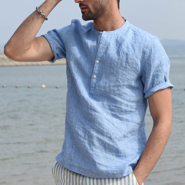 feitong cotton linen shirts men vintage solid blue black buttons short sleeve retro shirts beach streetwear soft, White;black
feitong cotton linen shirts men vintage solid blue black buttons short sleeve retro shirts beach streetwear soft, White;black