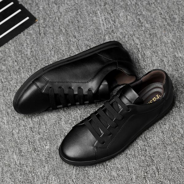 simple white sneakers casual leather shoes leather men sneakers white male shoes anti slippery flats 2019 new, Black
simple white sneakers casual leather shoes leather men sneakers white male shoes anti slippery flats 2019 new, Black