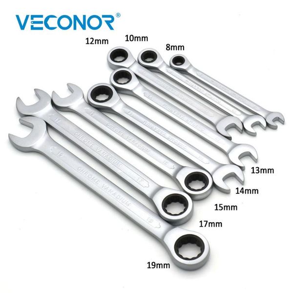 veconor combination ratchet wrench set 8pcs dull polish fixed head and open-end spanner multi-functional repair tools
veconor combination ratchet wrench set 8pcs dull polish fixed head and open-end spanner multi-functional repair tools
