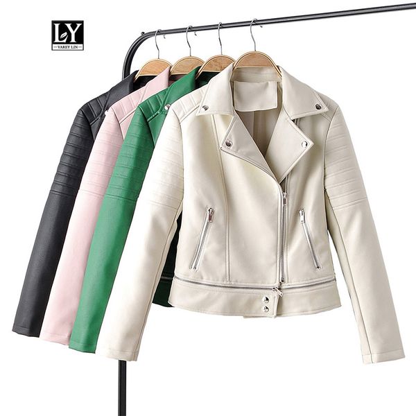ly varey lin women faux soft leather pu jacket hem detachable rivet zipper motorcycle coat female turndown collar punk outwear, Black
ly varey lin women faux soft leather pu jacket hem detachable rivet zipper motorcycle coat female turndown collar punk outwear, Black