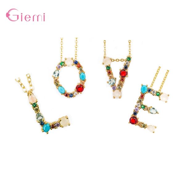 multicolor fashion charm gold 26 alphabet pendant necklace micro pave zircon initial letter necklaces women men jewelry, Silver
multicolor fashion charm gold 26 alphabet pendant necklace micro pave zircon initial letter necklaces women men jewelry, Silver