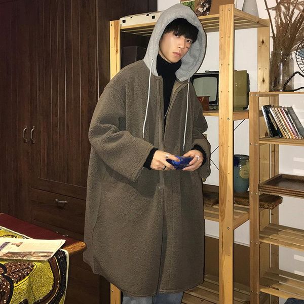 2018 мужская молодежь последний корейский тренд студенческая мода зимняя одежда теплая тиканье скидка свободный флис длинное пальто бесплатн, Black
2018 мужская молодежь последний корейский тренд студенческая мода зимняя одежда теплая тиканье скидка свободный флис длинное пальто бесплатн, Black