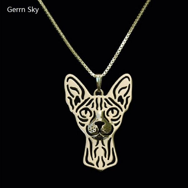 g.sky sphynx cat necklace handmade carved hollow accessory jewelry silver/golden colors plated fast delivery
g.sky sphynx cat necklace handmade carved hollow accessory jewelry silver/golden colors plated fast delivery