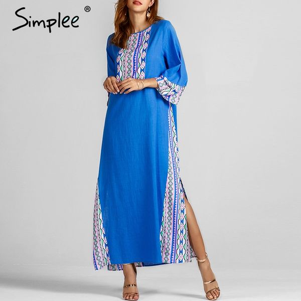 simplee ethnic blue print long dress women summer split o neck linen plus size dresses casual korean stlyle female vestidos, Black;gray
simplee ethnic blue print long dress women summer split o neck linen plus size dresses casual korean stlyle female vestidos, Black;gray
