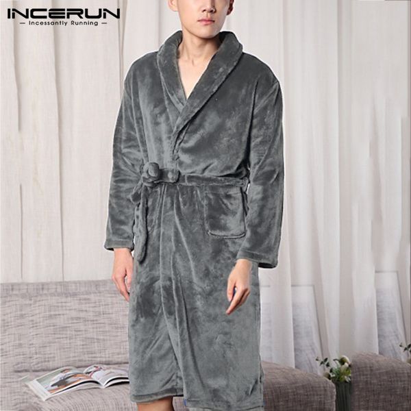 incerun fashion flannel men robes long sleeve kimono plain lace up casual plush sleepwear warm couple bathrobe homewear men 2019, Black;brown
incerun fashion flannel men robes long sleeve kimono plain lace up casual plush sleepwear warm couple bathrobe homewear men 2019, Black;brown