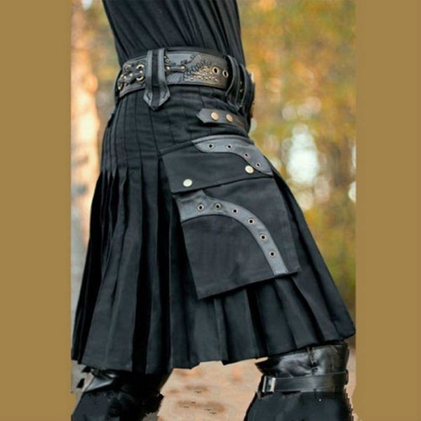 sfit new 2020 scottish kilt scotland classic retro gothic pleated skirt hip hop shorts sashes pocket knee length, White;black
sfit new 2020 scottish kilt scotland classic retro gothic pleated skirt hip hop shorts sashes pocket knee length, White;black