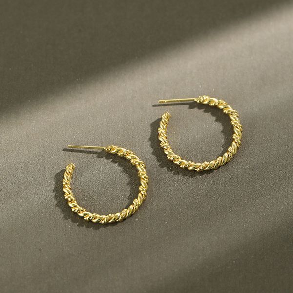 s925 sterling silver earrings 2020 new twisted knotted circle earrings wild temperament female round, Golden;silver
s925 sterling silver earrings 2020 new twisted knotted circle earrings wild temperament female round, Golden;silver