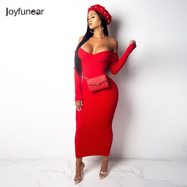 joyfunear winter red sweater dress elegant off shoulder bodycon christmas women dress party long dresses vestidos de fiesta, Black;gray
joyfunear winter red sweater dress elegant off shoulder bodycon christmas women dress party long dresses vestidos de fiesta, Black;gray