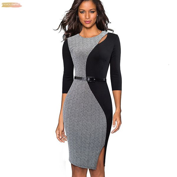 vintage contrast color wear to work vestidos o neck patchwork party bodycon office business women dress b478, Black;gray
vintage contrast color wear to work vestidos o neck patchwork party bodycon office business women dress b478, Black;gray